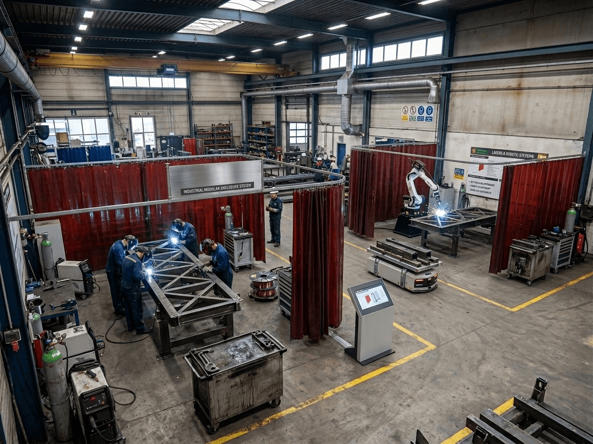 Cortina de soldadura CEPRO para protección en área metalmecánica